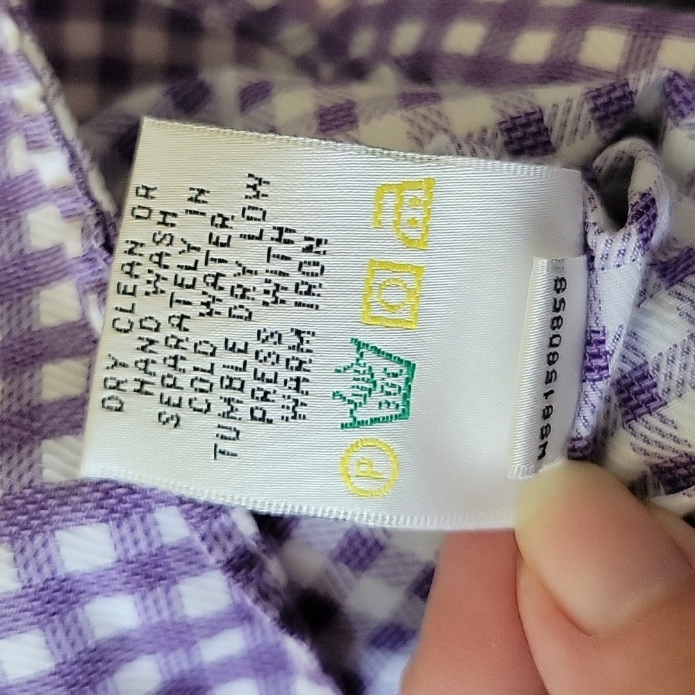 Bugatchi Uomo purple check long sleeve button-down - Picture 6 of 6